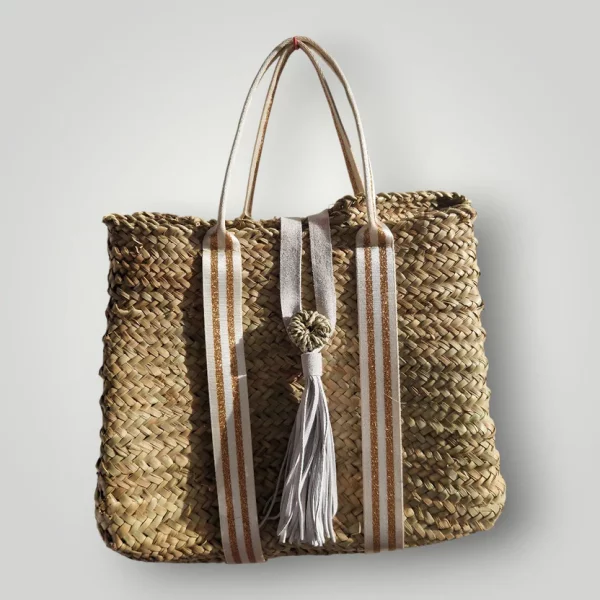Sac, Cabas Panier en Palmier Rouge